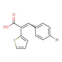 Chemical structure of 3-(4-bromophenyl)-2-(thiophen-2-yl)prop-2-enoic acid - CSSB00000274429