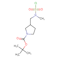 Chemical structure of tert-butyl 3-{[(chlorosulfonyl)(methyl)amino]methyl}pyrrolidine-1-carboxylate - CSSB00153718409