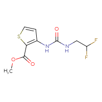 Chemical structure of methyl 3-{[(2,2-difluoroethyl)carbamoyl]amino}thiophene-2-carboxylate - CSSB03563121653