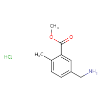 Chemical structure of methyl 5-(aminomethyl)-2-methylbenzoate hydrochloride - CSSB02125606407