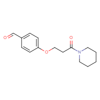 Chemical structure of 4-[3-oxo-3-(piperidin-1-yl)propoxy]benzaldehyde - CSSB02010110656