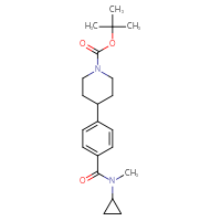 Chemical structure of tert-butyl 4-{4-[cyclopropyl(methyl)carbamoyl]phenyl}piperidine-1-carboxylate - CSSB06475919790