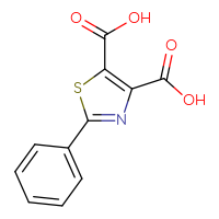 Chemical structure of 2-phenyl-1,3-thiazole-4,5-dicarboxylic acid - CSSB00015331142