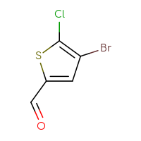 Chemical structure of 4-bromo-5-chlorothiophene-2-carbaldehyde - CSSB00000717330