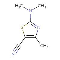 Chemical structure of 2-(dimethylamino)-4-methyl-1,3-thiazole-5-carbonitrile - CSSB00053806288