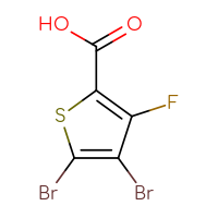 Chemical structure of 4,5-dibromo-3-fluorothiophene-2-carboxylic acid - CSSB00021463837