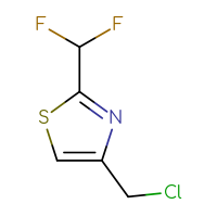Chemical structure of 4-(chloromethyl)-2-(difluoromethyl)-1,3-thiazole - CSSB00153427759