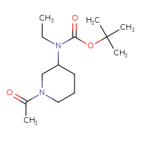 Chemical structure of tert-butyl N-(1-acetylpiperidin-3-yl)-N-ethylcarbamate - CSSB00113732843