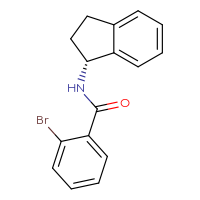 Chemical structure of 2-bromo-N-[(1R)-2,3-dihydro-1H-inden-1-yl]benzamide - CSSB02020813696