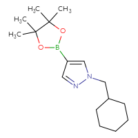 Chemical structure of 1-(cyclohexylmethyl)-4-(4,4,5,5-tetramethyl-1,3,2-dioxaborolan-2-yl)-1H-pyrazole - CSSB00021929821