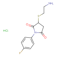 Chemical structure of 3-[(2-aminoethyl)sulfanyl]-1-(4-fluorophenyl)pyrrolidine-2,5-dione hydrochloride - CSSB00015182819
