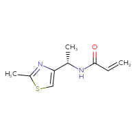 Chemical structure of N-[(1S)-1-(2-methyl-1,3-thiazol-4-yl)ethyl]prop-2-enamide - CSSB09895645419