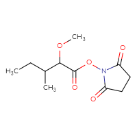 Chemical structure of 2,5-dioxopyrrolidin-1-yl 2-methoxy-3-methylpentanoate - CSSB20270601925