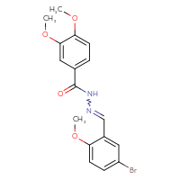 Chemical structure of N'-[(5-bromo-2-methoxyphenyl)methylidene]-3,4-dimethoxybenzohydrazide - CSSB00028061347