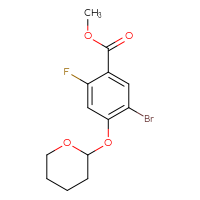 Chemical structure of methyl 5-bromo-2-fluoro-4-(oxan-2-yloxy)benzoate - CSSB00160999141