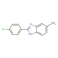 Chemical structure of 2-(4-chlorophenyl)-5-methyl-1H-1,3-benzodiazole - CSSB00000389790