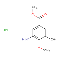 Chemical structure of methyl 3-amino-4-methoxy-5-methylbenzoate hydrochloride - CSSB06741647428