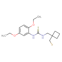 Chemical structure of 1-(2,5-diethoxyphenyl)-3-{[1-(fluoromethyl)cyclobutyl]methyl}thiourea - CSSB15883692973