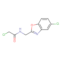 Chemical structure of 2-chloro-N-[(5-chloro-1,3-benzoxazol-2-yl)methyl]acetamide - CSSB21332044614