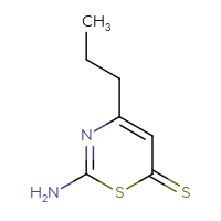 Chemical structure of 2-amino-4-propyl-6H-1,3-thiazine-6-thione - CSSB00000077278