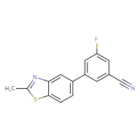 Chemical structure of 3-fluoro-5-(2-methyl-1,3-benzothiazol-5-yl)benzonitrile - CSSB00102519819