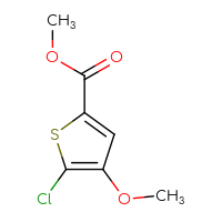 Chemical structure of methyl 5-chloro-4-methoxythiophene-2-carboxylate - CSSB00010885369