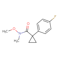 Chemical structure of 1-(4-fluorophenyl)-N-methoxy-N-methylcyclopropane-1-carboxamide - CSSB00000298637