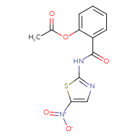 Chemical structure of 2-[(5-nitro-1,3-thiazol-2-yl)carbamoyl]phenyl acetate - CSSB00000734101