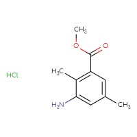 Chemical structure of methyl 3-amino-2,5-dimethylbenzoate hydrochloride - CSSB06638131380