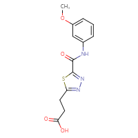 Chemical structure of 3-{5-[(3-methoxyphenyl)carbamoyl]-1,3,4-thiadiazol-2-yl}propanoic acid - CSSB00020596326