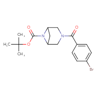 Chemical structure of tert-butyl 3-(4-bromobenzoyl)-3,6-diazabicyclo[3.1.1]heptane-6-carboxylate - CSSB02141486079