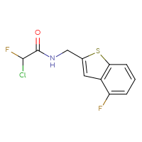 Chemical structure of 2-chloro-2-fluoro-N-[(4-fluoro-1-benzothiophen-2-yl)methyl]acetamide - CSSB21332054460
