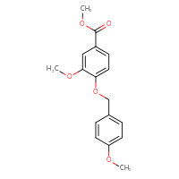 Chemical structure of methyl 3-methoxy-4-[(4-methoxyphenyl)methoxy]benzoate - CSSB00016993635
