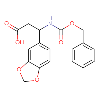 Chemical structure of 3-(2H-1,3-benzodioxol-5-yl)-3-{[(benzyloxy)carbonyl]amino}propanoic acid - CSSB00012012709