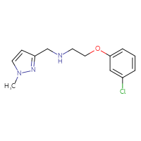 Chemical structure of [2-(3-chlorophenoxy)ethyl][(1-methyl-1H-pyrazol-3-yl)methyl]amine - CSSB02005067287