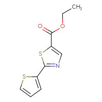 Chemical structure of ethyl 2-(thiophen-2-yl)-1,3-thiazole-5-carboxylate - CSSB00000060013