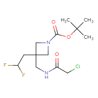 Chemical structure of tert-butyl 3-[(2-chloroacetamido)methyl]-3-(2,2-difluoroethyl)azetidine-1-carboxylate - CSSB17500185392