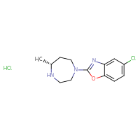 Chemical structure of 5-chloro-2-[(5R)-5-methyl-1,4-diazepan-1-yl]-1,3-benzoxazole hydrochloride - CSSB00025798603