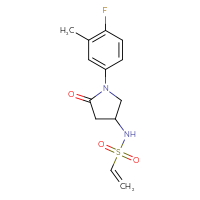 Chemical structure of N-[1-(4-fluoro-3-methylphenyl)-5-oxopyrrolidin-3-yl]ethene-1-sulfonamide - CSSB21332098650