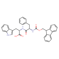Chemical structure of (2S)-2-[(2S)-2-({[(9H-fluoren-9-yl)methoxy]carbonyl}amino)-3-phenylpropanamido]-3-(1H-indol-3-yl)propanoic acid - CSSB20962530840