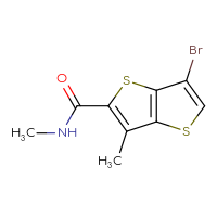 Chemical structure of 6-bromo-N,3-dimethylthieno[3,2-b]thiophene-2-carboxamide - CSSB02283620289