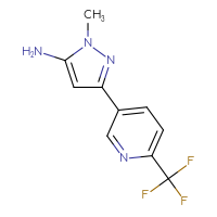 Chemical structure of 1-methyl-3-[6-(trifluoromethyl)pyridin-3-yl]-1H-pyrazol-5-amine - CSSB00031210061