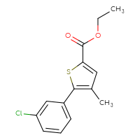 Chemical structure of ethyl 5-(3-chlorophenyl)-4-methylthiophene-2-carboxylate - CSSB01402449711
