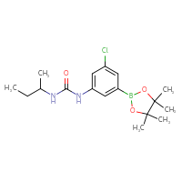 Chemical structure of 3-(butan-2-yl)-1-[3-chloro-5-(4,4,5,5-tetramethyl-1,3,2-dioxaborolan-2-yl)phenyl]urea - CSSB15001847584