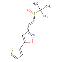 Chemical structure of (S)-2-methyl-N-{[5-(thiophen-2-yl)-1,2-oxazol-3-yl]methylidene}propane-2-sulfinamide - CSSB21331813027