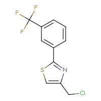 Chemical structure of 4-(chloromethyl)-2-[3-(trifluoromethyl)phenyl]-1,3-thiazole - CSSB00000290104