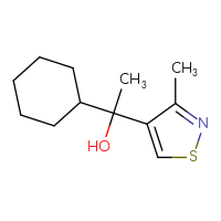 Chemical structure of 1-cyclohexyl-1-(3-methyl-1,2-thiazol-4-yl)ethan-1-ol - CSSB00119005975