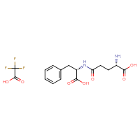 Chemical structure of (2S)-2-amino-4-{[(1S)-1-carboxy-2-phenylethyl]carbamoyl}butanoic acid; trifluoroacetic acid - CSSB00161188482