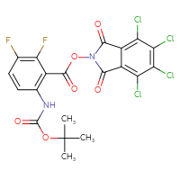 Chemical structure of 4,5,6,7-tetrachloro-1,3-dioxo-2,3-dihydro-1H-isoindol-2-yl 6-{[(tert-butoxy)carbonyl]amino}-2,3-difluorobenzoate - CSSB20270230052