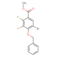 Chemical structure of methyl 4-(benzyloxy)-5-bromo-2,3-difluorobenzoate - CSSB02129665310